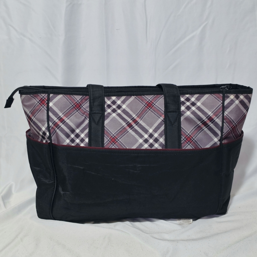 Eddie Bauer Diaper Bag Tote In Black, Grey, & Red - Picture 2 of 8